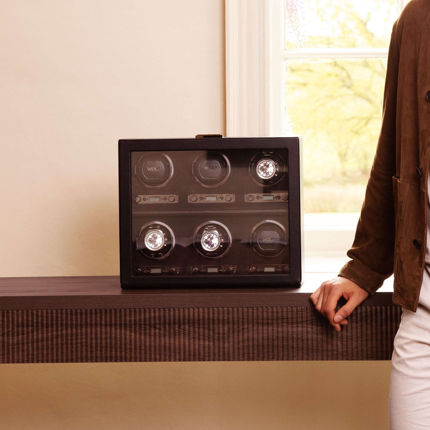 Watch winder British Racing 6 Horloges Wolf 1834 - Horlogerieshop.nl