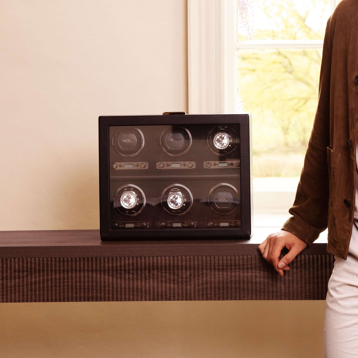 Watch winder British Racing 6 Horloges Wolf 1834 - Horlogerieshop.nl