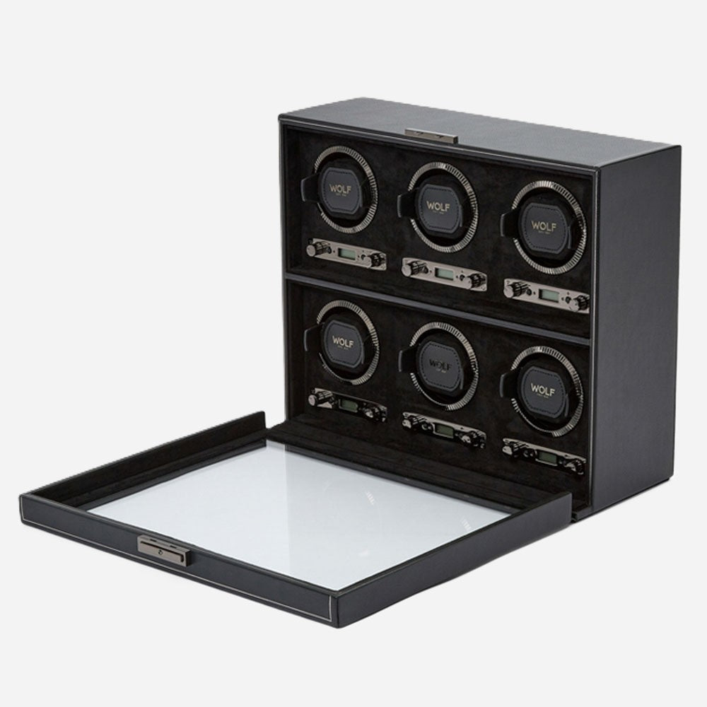 Watch winder British Racing 6 Horloges Wolf 1834 - Horlogerieshop.nl