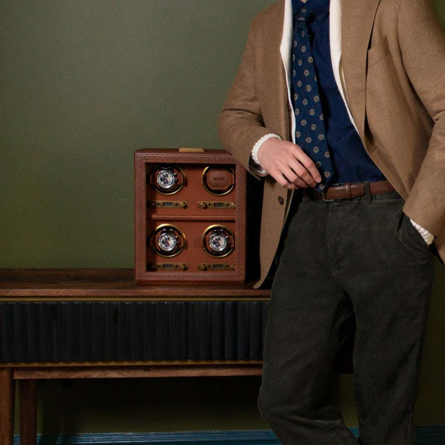 Watch winder Brogue 4 Horloges Wolf 1834 - Horlogerieshop.nl