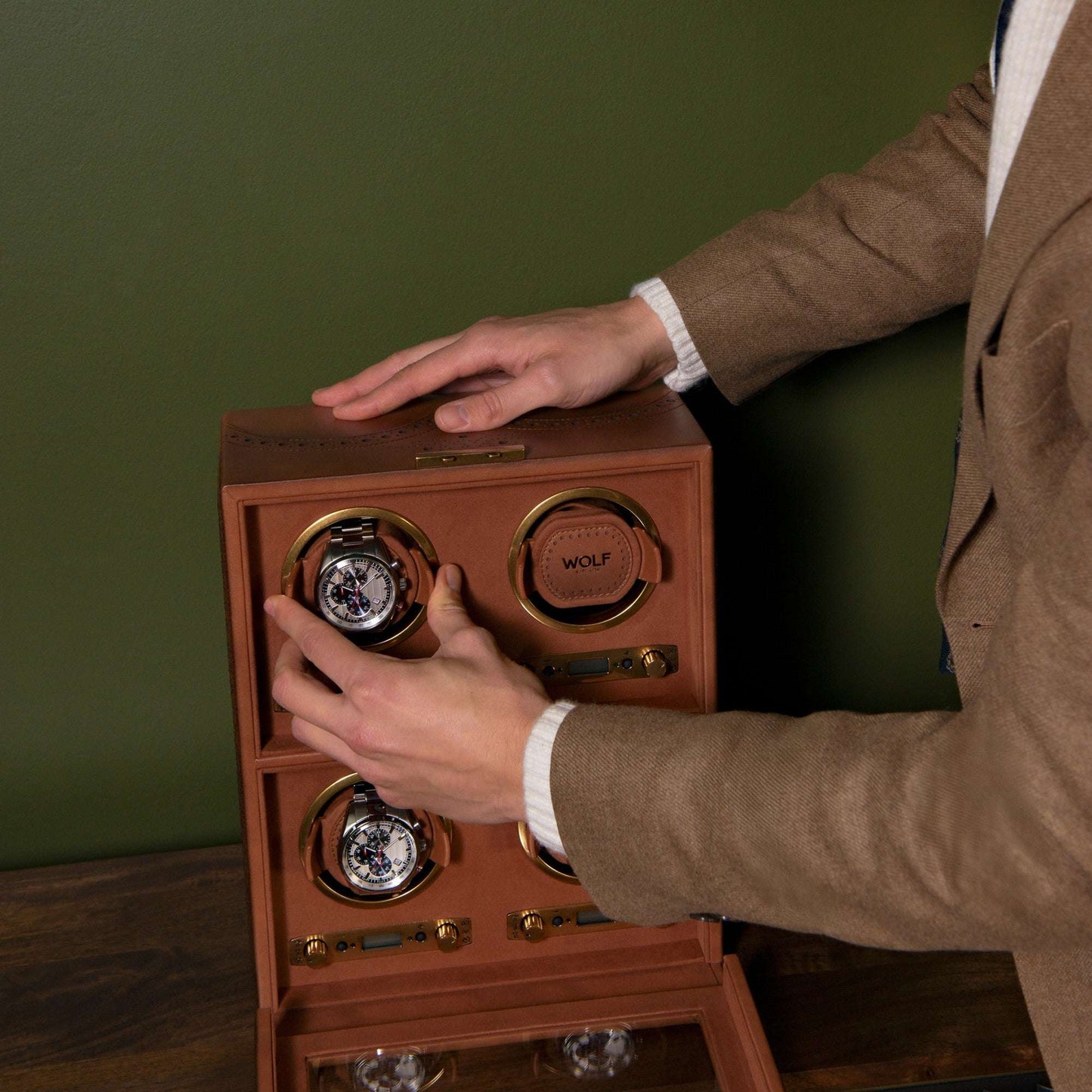 Watch winder Brogue 4 Horloges Wolf 1834 - Horlogerieshop.nl