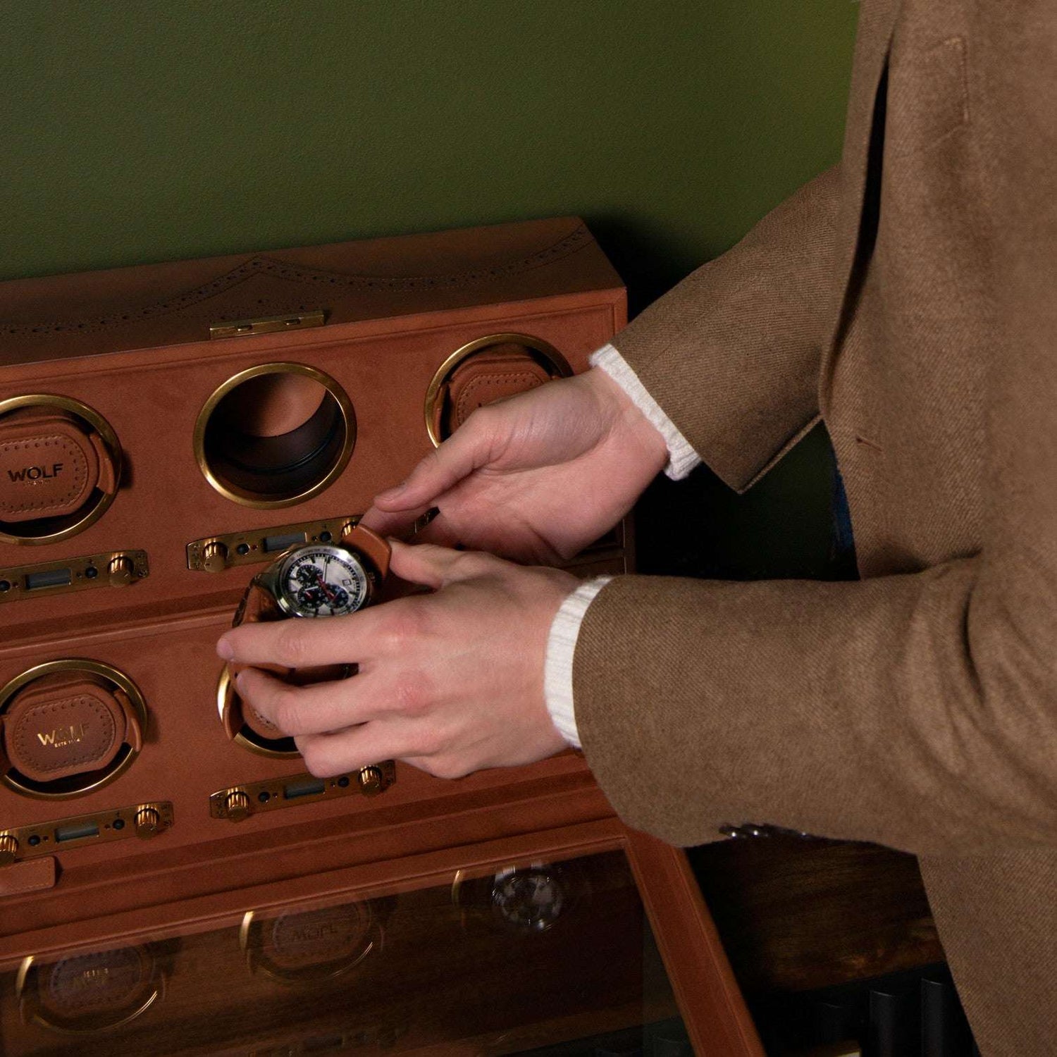 Watch winder Brogue 6 Horloges Wolf 1834 - Horlogerieshop.nl