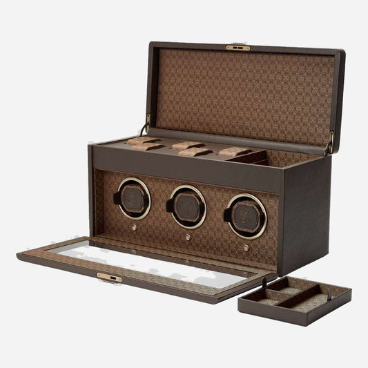 Watch winder Earth 3 horloges Wolf 1834 - Horlogerieshop.nl