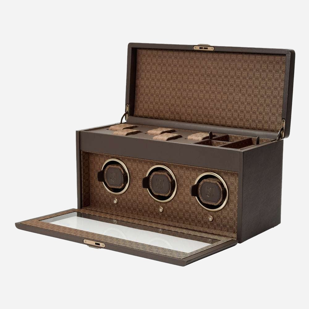 Watch winder Earth 3 horloges Wolf 1834 - Horlogerieshop.nl