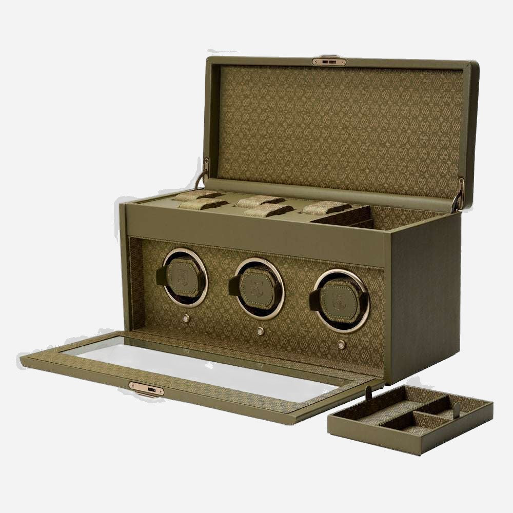 Watch winder Earth 3 horloges Wolf 1834 - Horlogerieshop.nl