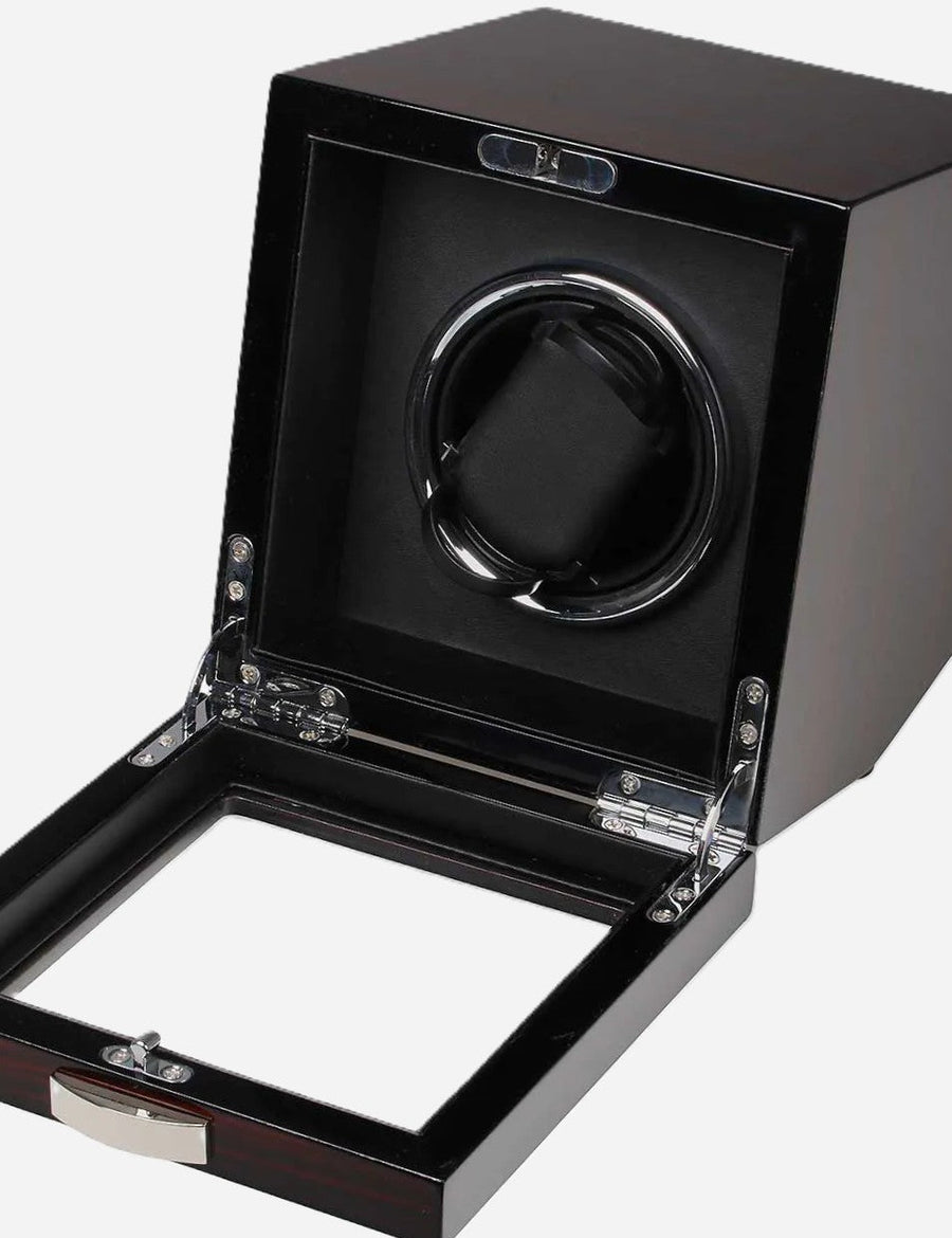 Watch Winder Ebony hout 1 Horloge Ashford & Rye - Horlogerieshop.nl