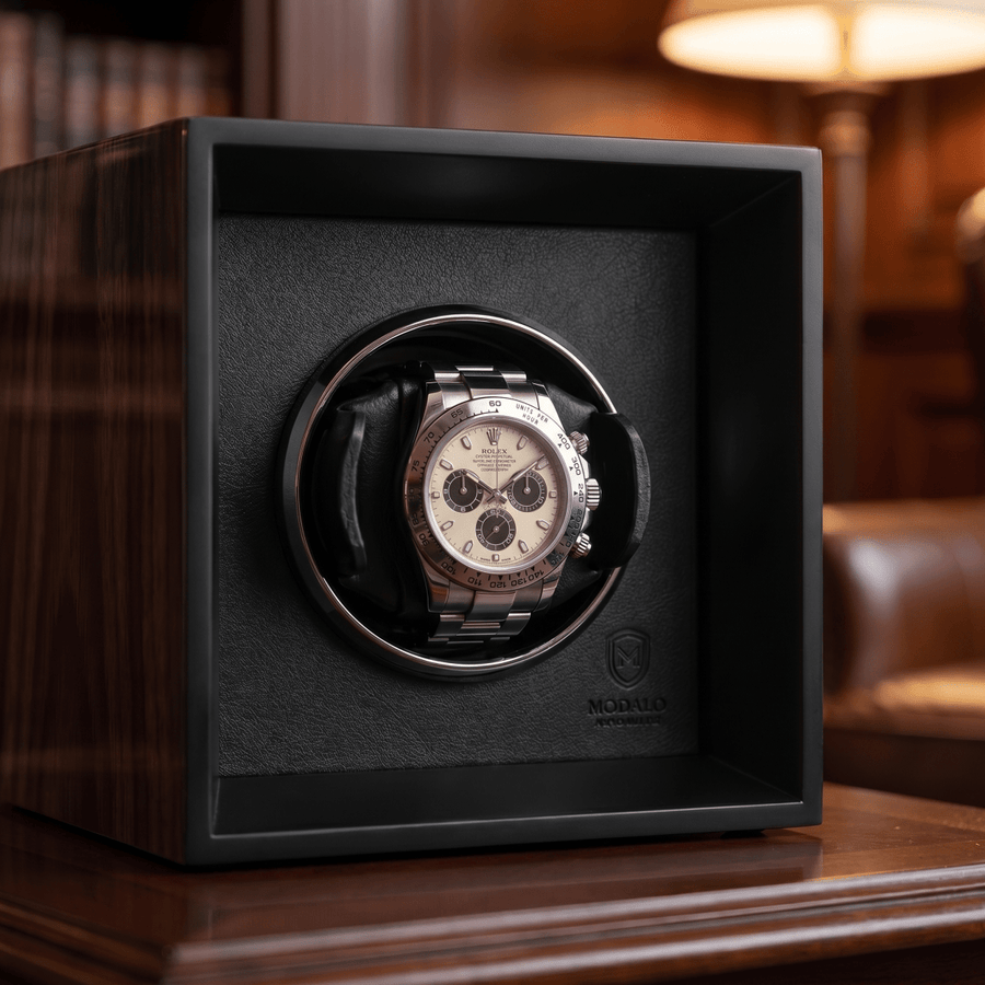 Modalo IMPRESS watch winder Makassar hout detail
