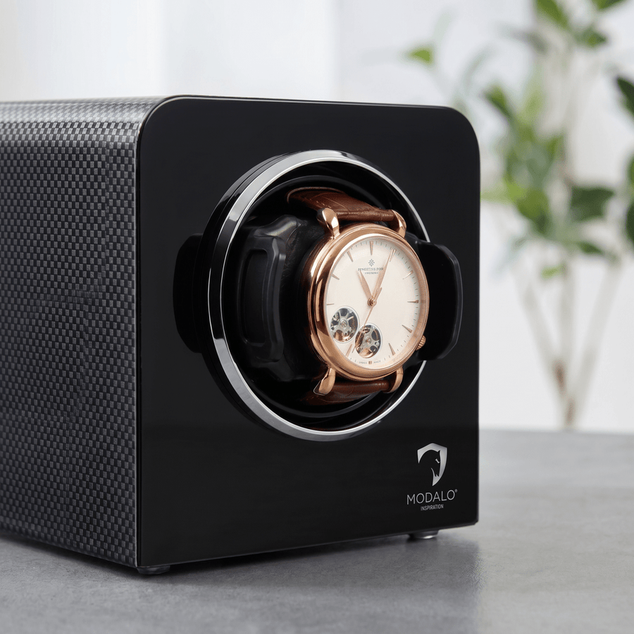 Modalo INSPIRATION premium 1 watch winder Carbon detail