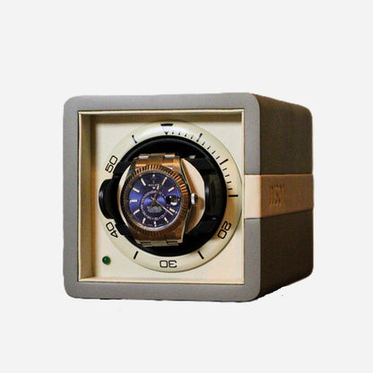 Watch Winder Leder 1 Horloge Leanschi - Horlogerieshop.nl