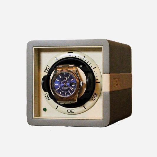 Watch Winder Leder 1 Horloge Leanschi - Horlogerieshop.nl