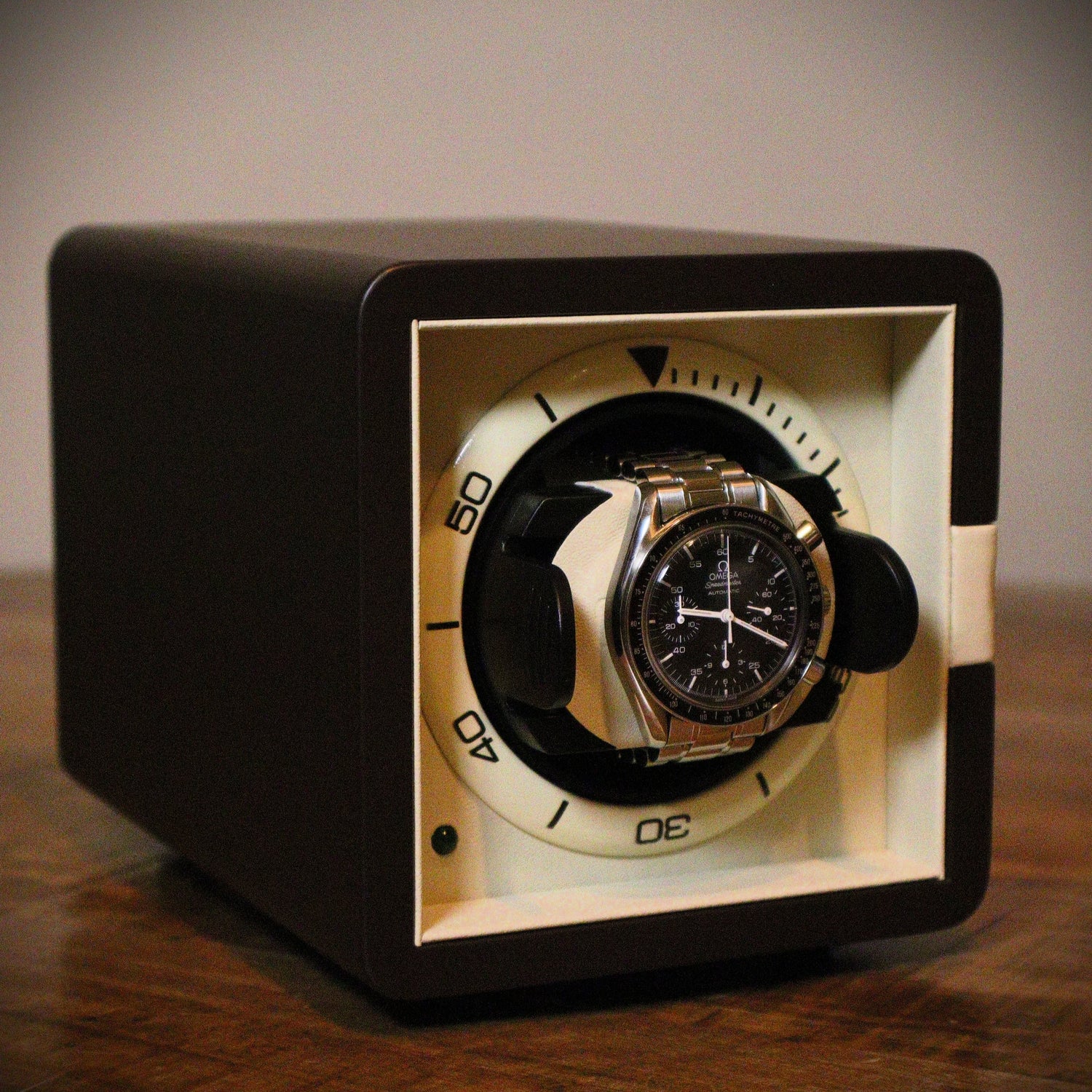 Watch Winder Leder 1 Horloge Leanschi - Horlogerieshop.nl