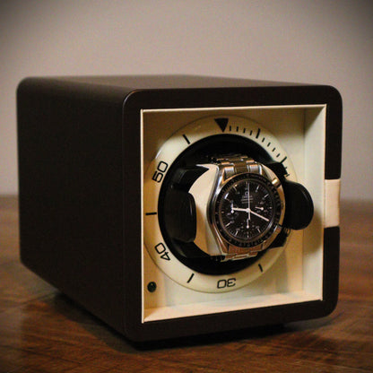 Watch Winder Leder 1 Horloge Leanschi - Horlogerieshop.nl