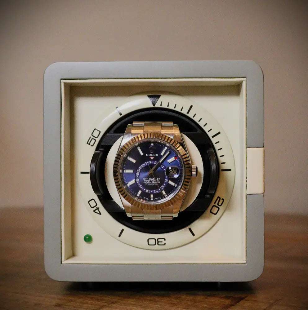 Watch Winder Leder 1 Horloge Leanschi - Horlogerieshop.nl