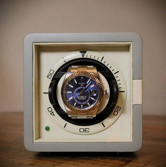 Watch Winder Leder 1 Horloge Leanschi - Horlogerieshop.nl