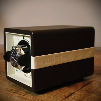 Watch Winder Leder 1 Horloge Leanschi - Horlogerieshop.nl