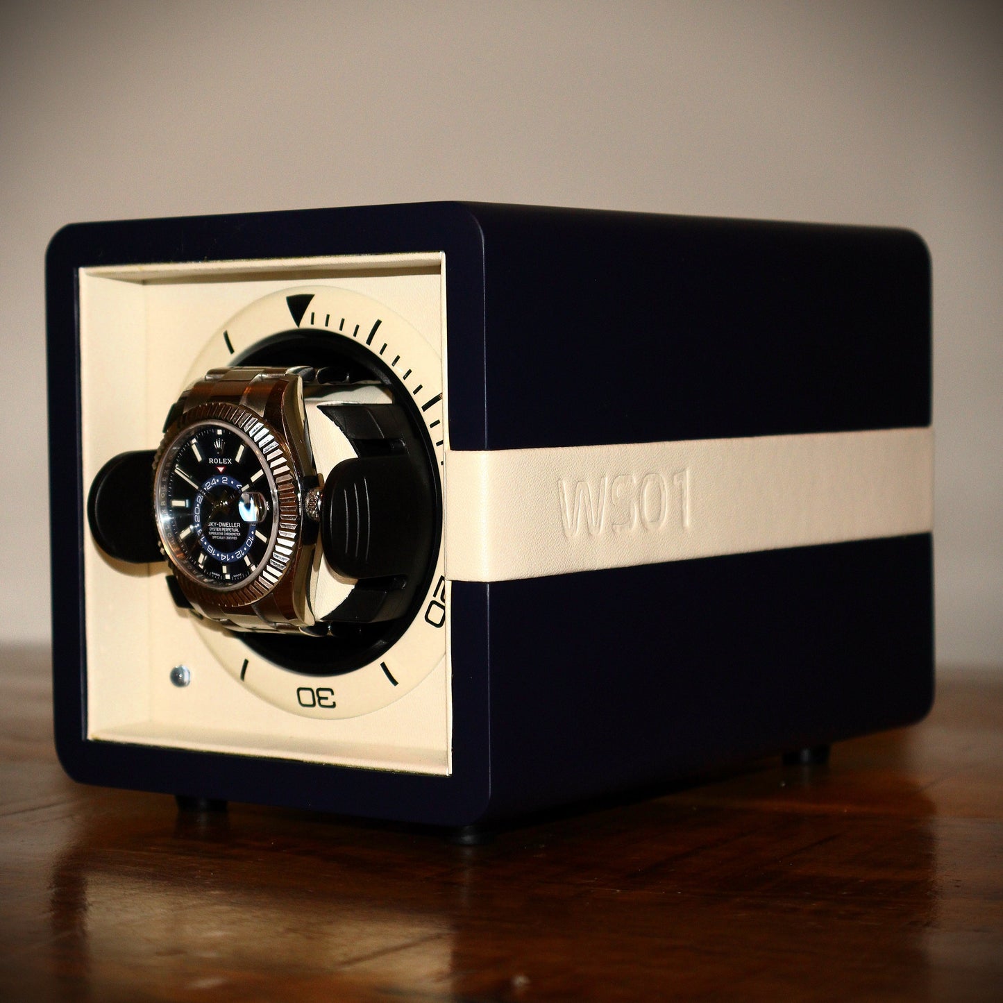 Watch Winder Leder 1 Horloge Leanschi - Horlogerieshop.nl