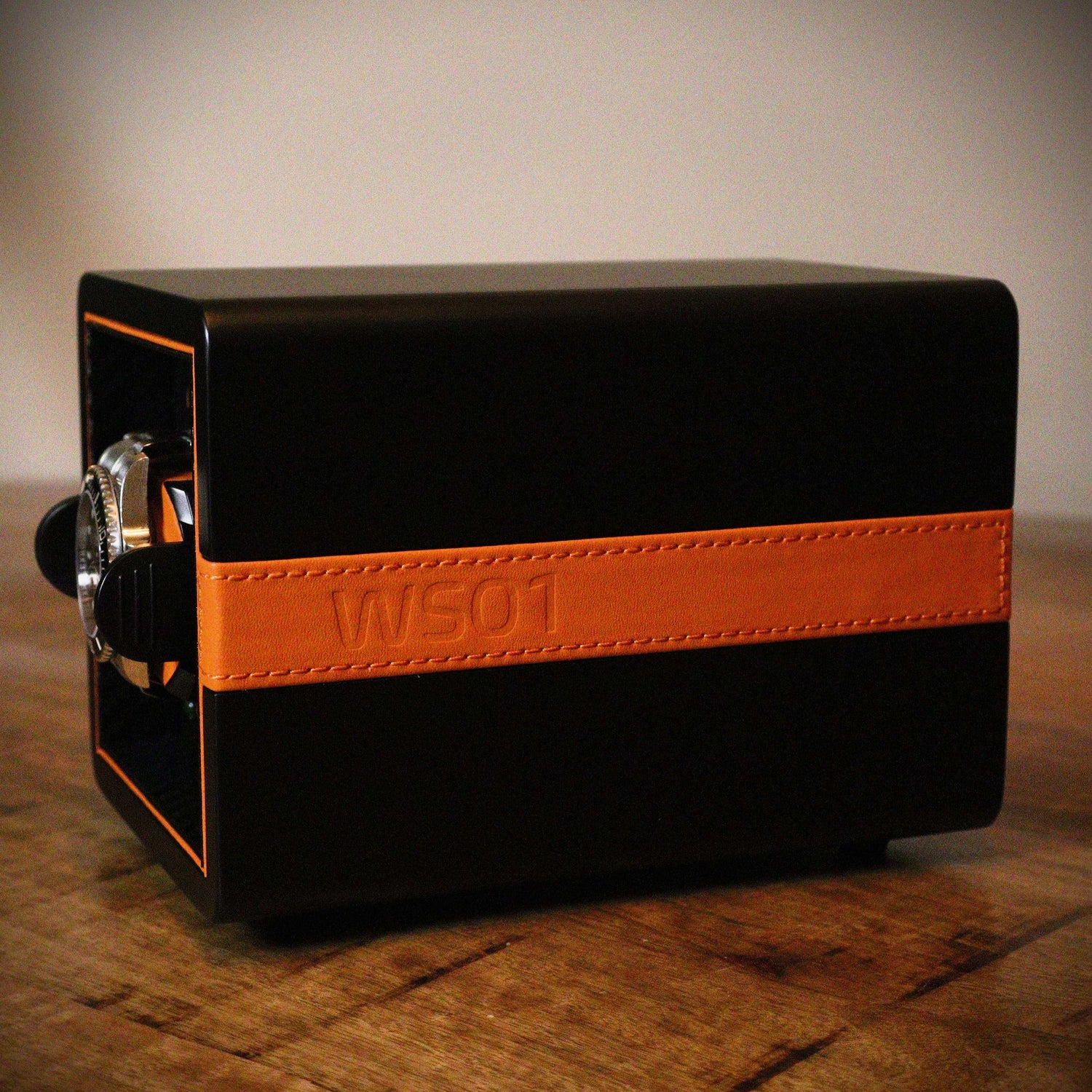 Watch Winder Leder 1 Horloge Leanschi - Horlogerieshop.nl