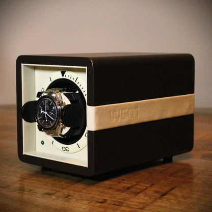 Watch Winder Leder 1 Horloge Leanschi - Horlogerieshop.nl