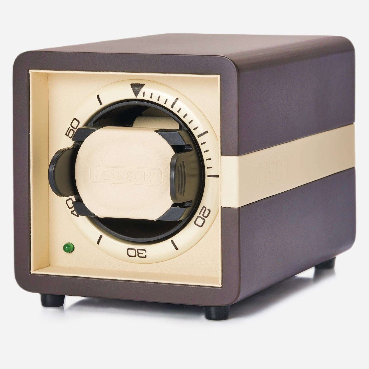 Watch Winder Leder 1 Horloge Leanschi - Horlogerieshop.nl