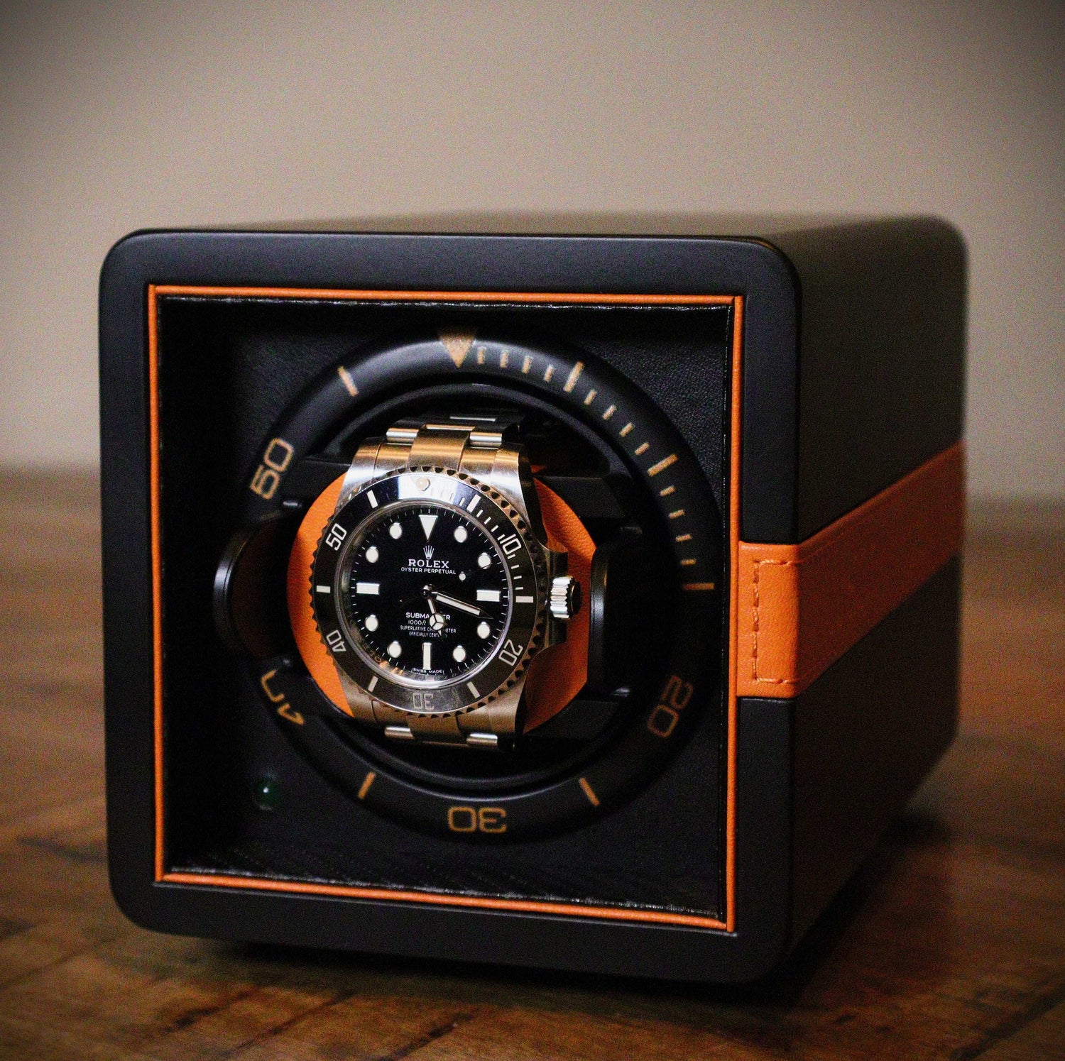 Watch Winder Leder 1 Horloge Leanschi - Horlogerieshop.nl