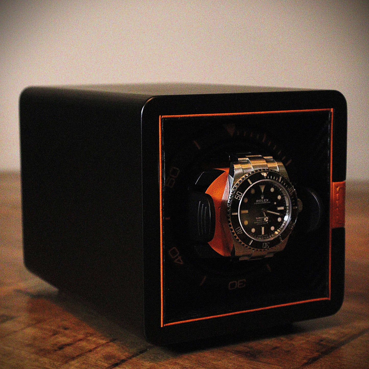 Watch Winder Leder 1 Horloge Leanschi - Horlogerieshop.nl