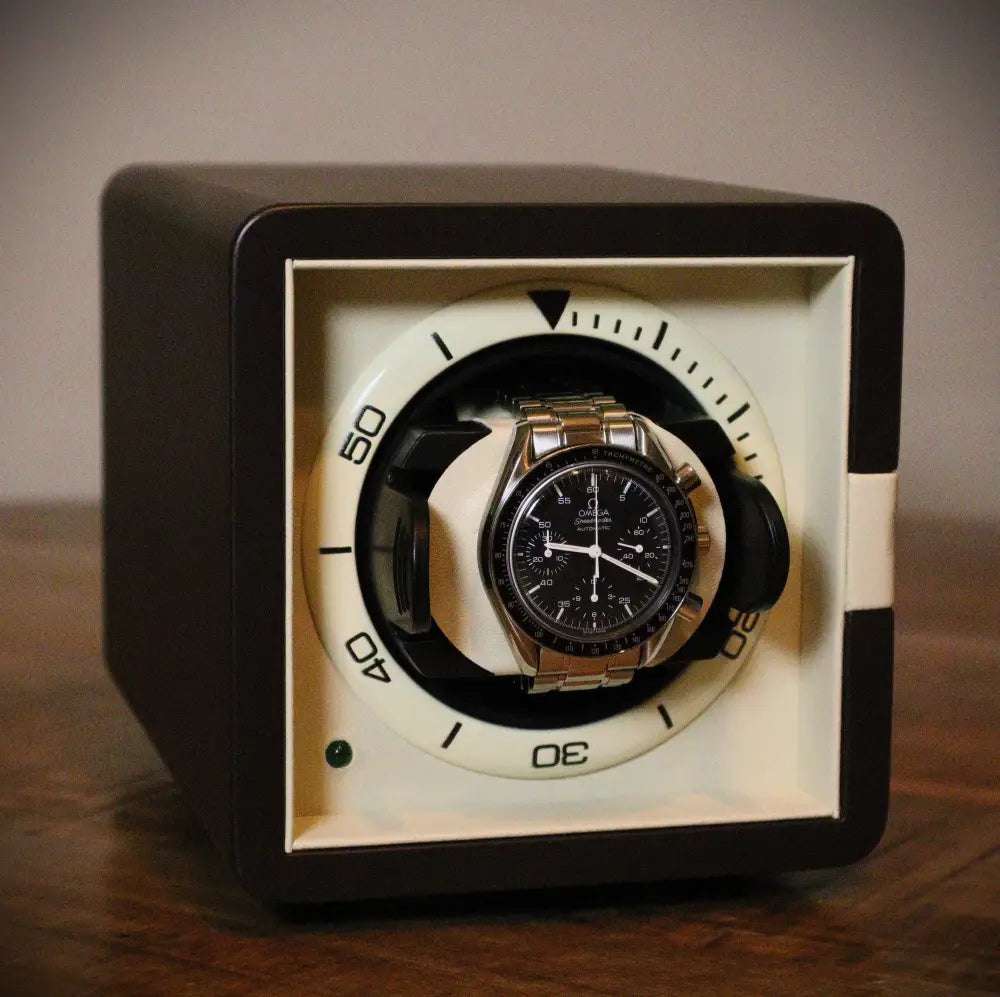 Watch Winder Leder 1 Horloge Leanschi - Horlogerieshop.nl