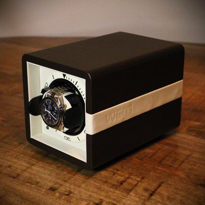 Watch Winder Leder 1 Horloge Leanschi - Horlogerieshop.nl