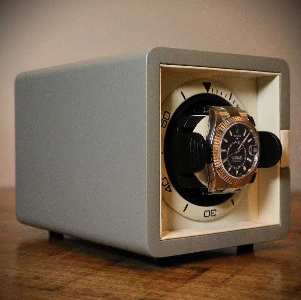 Watch Winder Leder 1 Horloge Leanschi - Horlogerieshop.nl