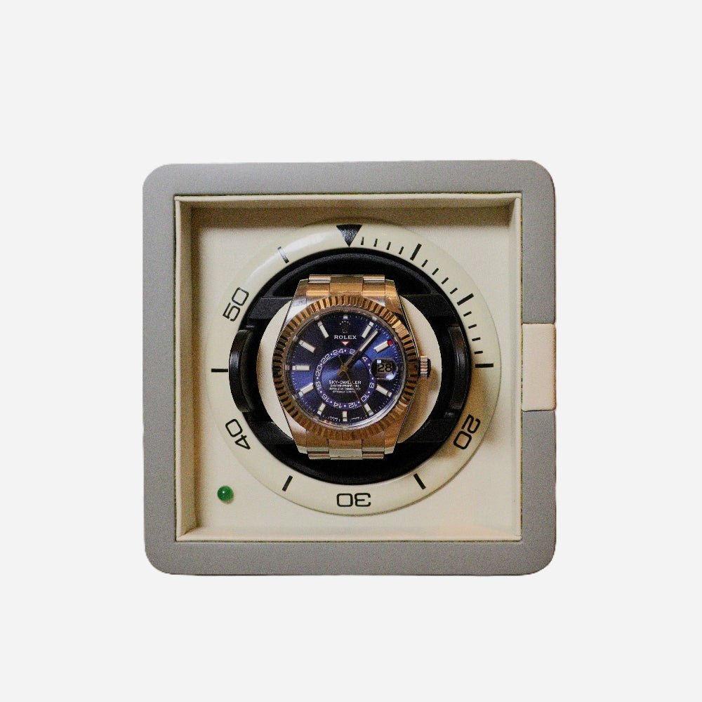 Watch Winder Leder 1 Horloge Leanschi - Horlogerieshop.nl