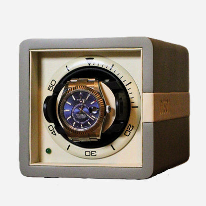 Watch Winder Leder 1 Horloge Leanschi - Horlogerieshop.nl