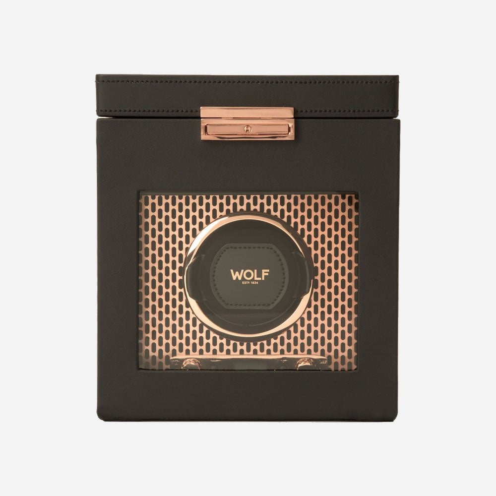 Watch winder met lade Axis 1 horloge Wolf 1834 - Horlogerieshop.nl