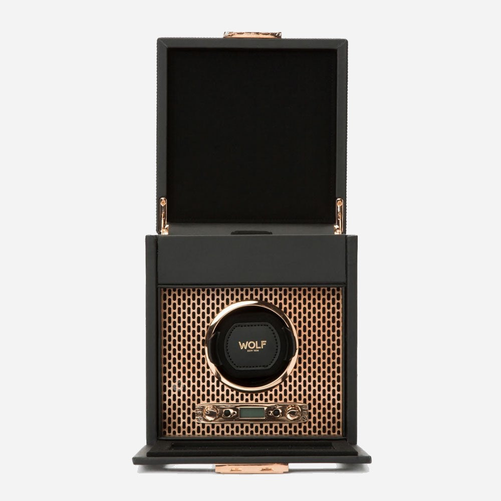 Watch winder met lade Axis 1 horloge Wolf 1834 - Horlogerieshop.nl
