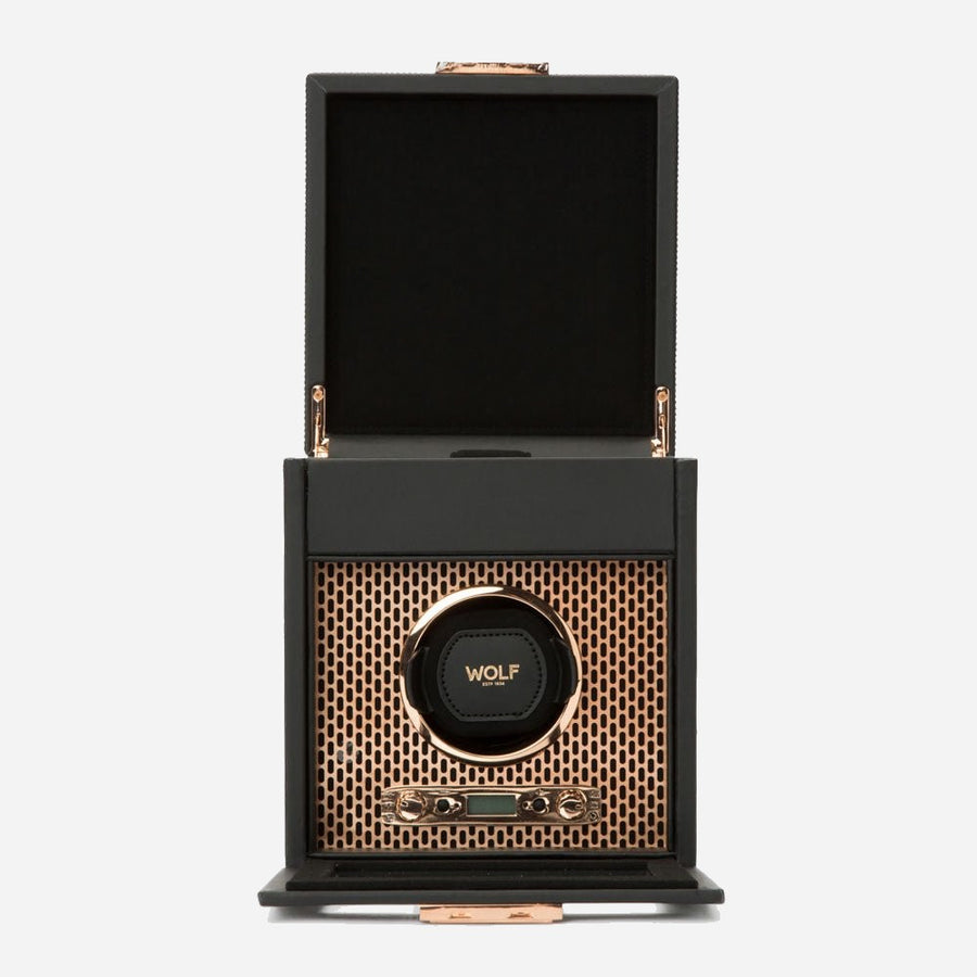 Watch winder met lade Axis 1 horloge Wolf 1834 - Horlogerieshop.nl