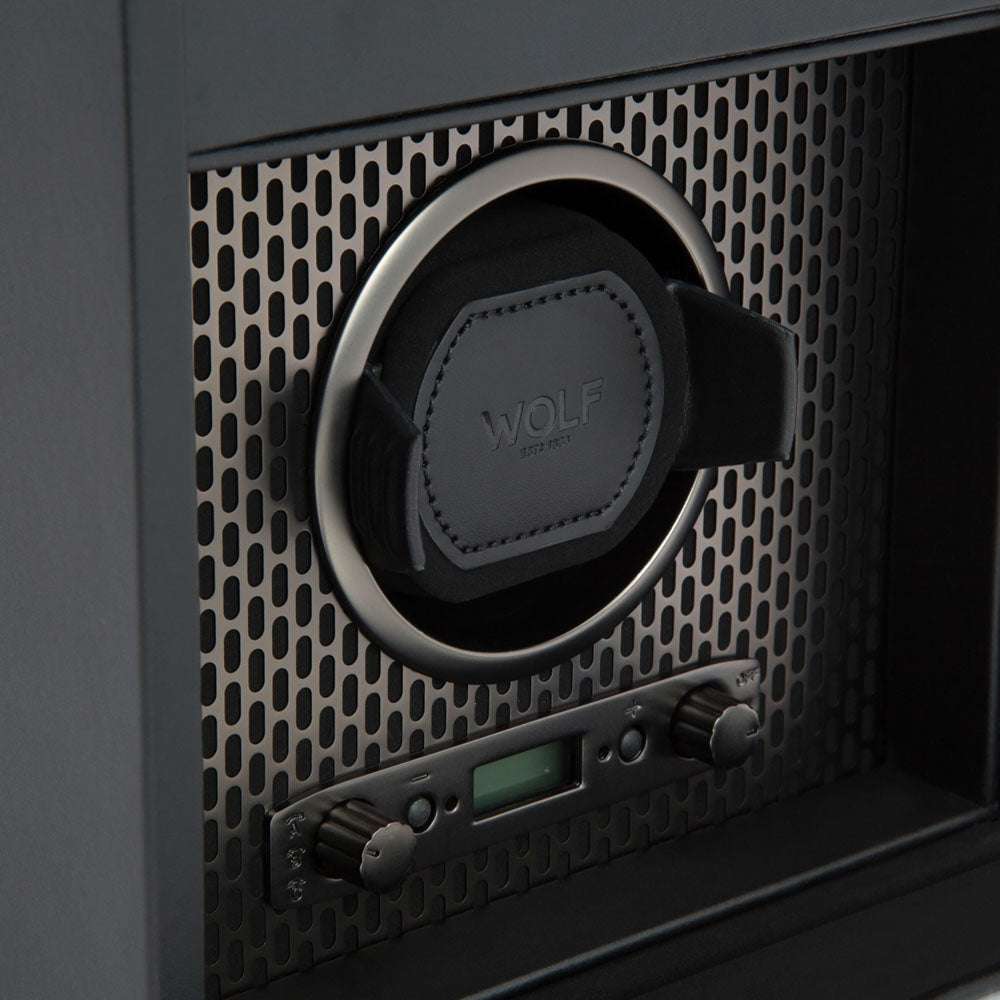 Watch winder met lade Axis 1 horloge Wolf 1834 - Horlogerieshop.nl
