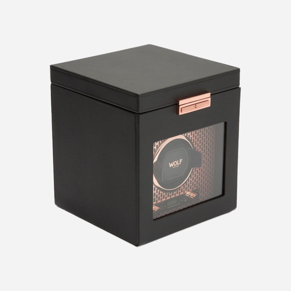 Watch winder met lade Axis 1 horloge Wolf 1834 - Horlogerieshop.nl