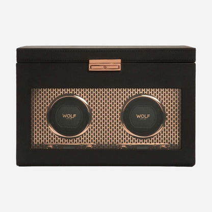 Watch winder met lade Axis 2 horloges Wolf 1834 - Horlogerieshop.nl