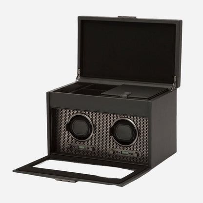 Watch winder met lade Axis 2 horloges Wolf 1834 - Horlogerieshop.nl