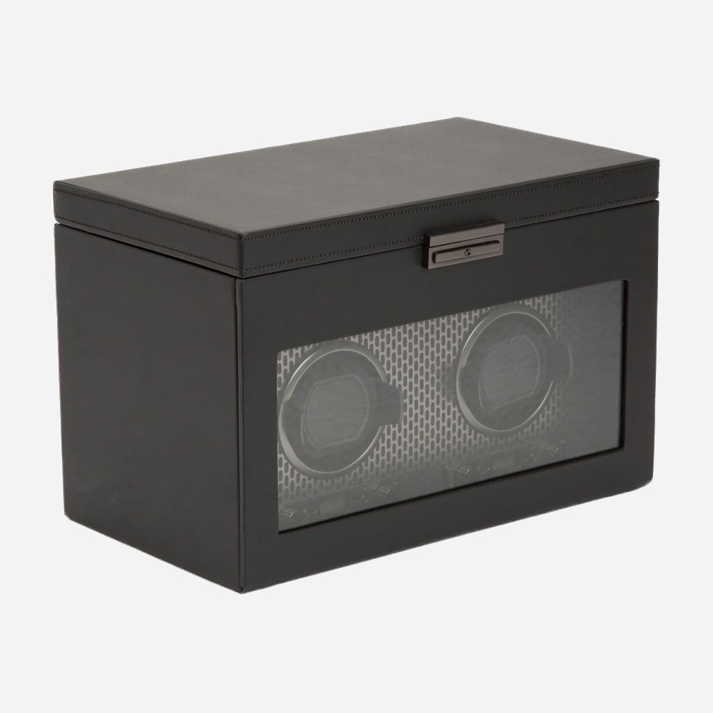 Watch winder met lade Axis 2 horloges Wolf 1834 - Horlogerieshop.nl