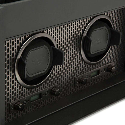 Watch winder met lade Axis 2 horloges Wolf 1834 - Horlogerieshop.nl