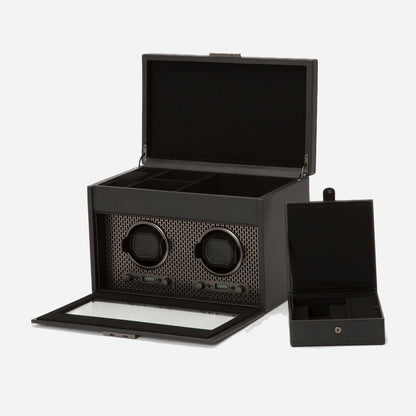 Watch winder met lade Axis 2 horloges Wolf 1834 - Horlogerieshop.nl