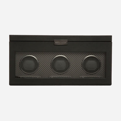 Watch winder met lade Axis 3 horloges Wolf 1834 - Horlogerieshop.nl
