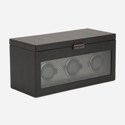 Watch winder met lade Axis 3 horloges Wolf 1834 - Horlogerieshop.nl