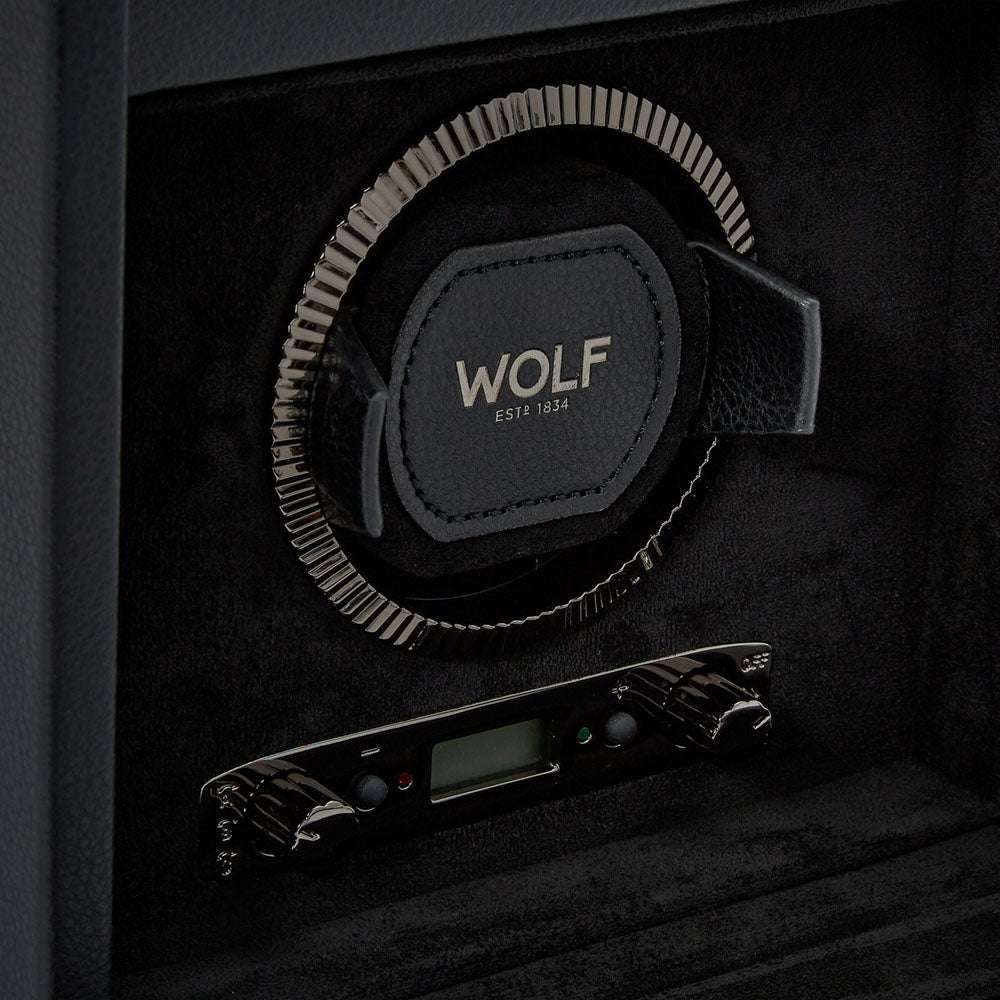 Watch winder met lade British Racing 1 horloge Wolf 1834 - Horlogerieshop.nl