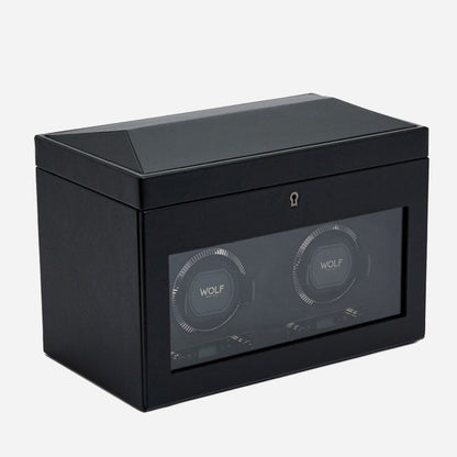 Watch winder met lade British Racing 2 horloges Wolf 1834 - Horlogerieshop.nl