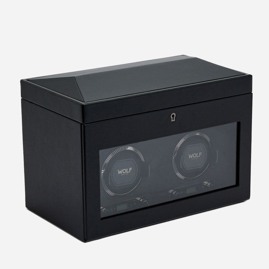 Watch winder met lade British Racing 2 horloges Wolf 1834 - Horlogerieshop.nl