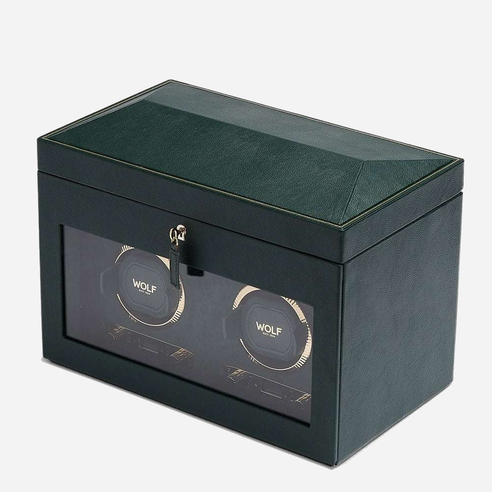 Watch winder met lade British Racing 2 horloges Wolf 1834 - Horlogerieshop.nl