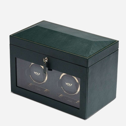 Watch winder met lade British Racing 2 horloges Wolf 1834 - Horlogerieshop.nl