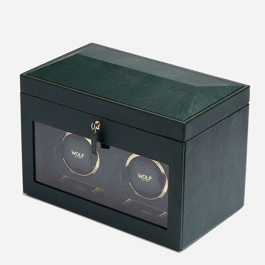 Watch winder met lade British Racing 2 horloges Wolf 1834 - Horlogerieshop.nl