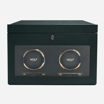 Watch winder met lade British Racing 2 horloges Wolf 1834 - Horlogerieshop.nl