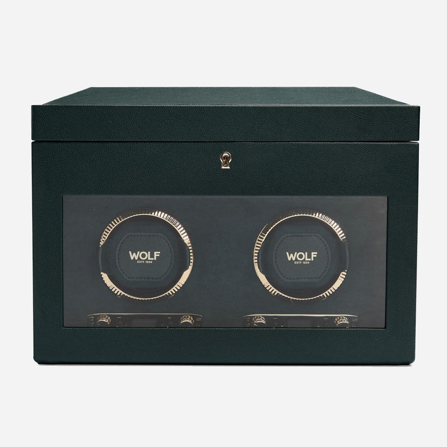 Watch winder met lade British Racing 2 horloges Wolf 1834 - Horlogerieshop.nl